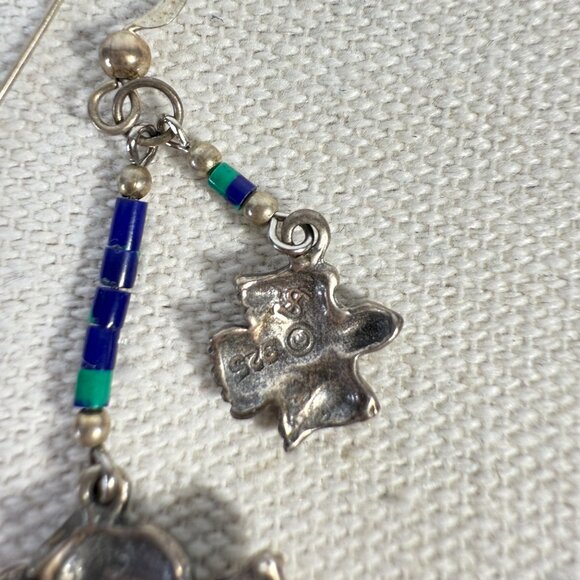 Shube's Manufacturing Sterling Silver Noahs Ark Dangle Earrings Signed - Picture 10 of 10